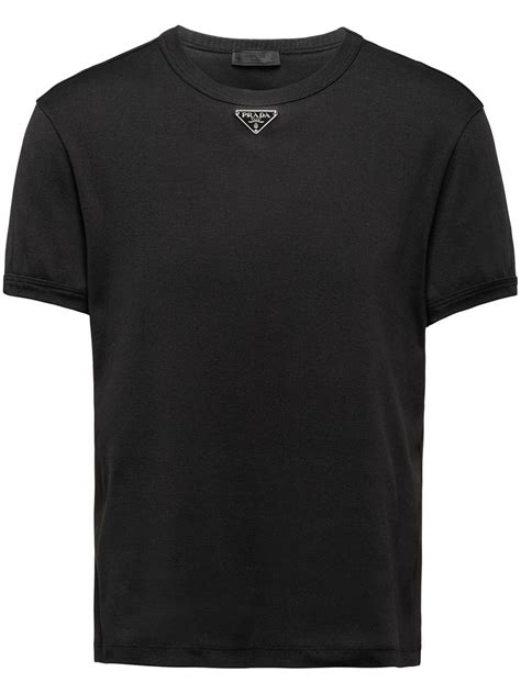 prada black collared shirt|prada t shirt price.